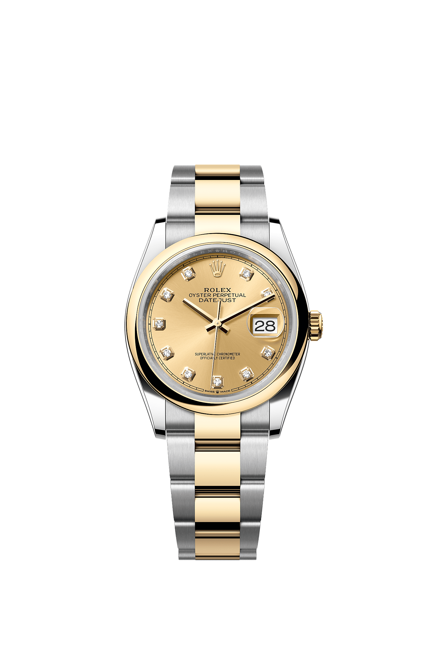 Datejust 36 36mm Oystersteel Yellow Gold Champagne Diamond Dial Oyster Bracelet Self-Winding Watch