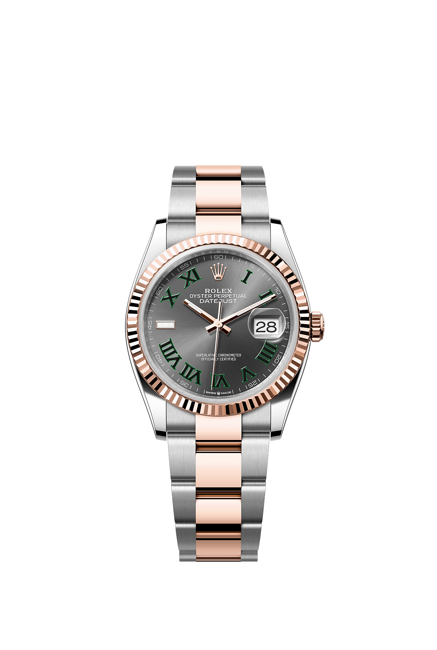 Datejust 36 36mm Oystersteel Everose Gold Slate Dial Oyster Bracelet Self-Winding Watch