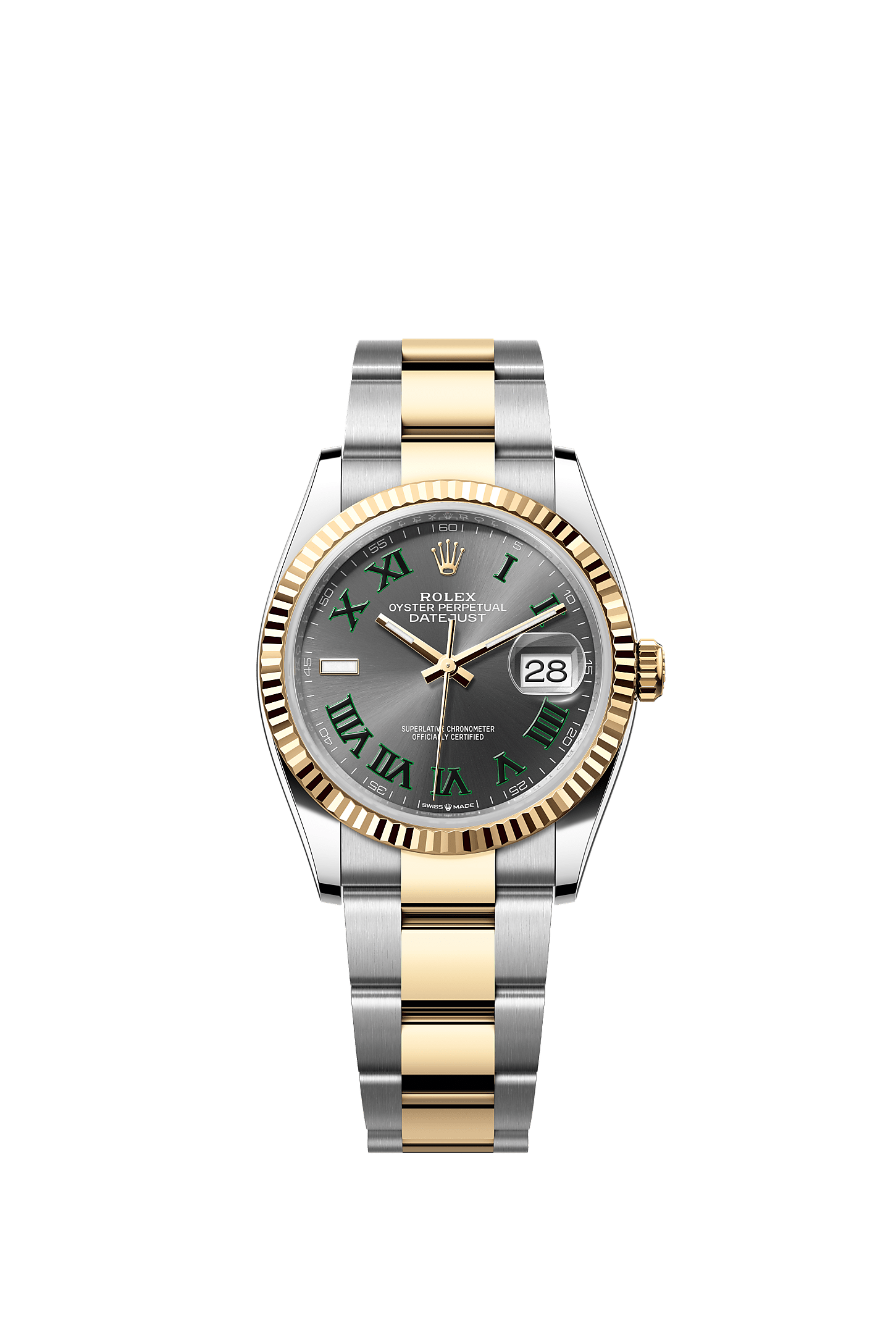 Datejust 36 36mm Oystersteel Yellow Gold Slate Dial Oyster Bracelet Self-Winding Watch