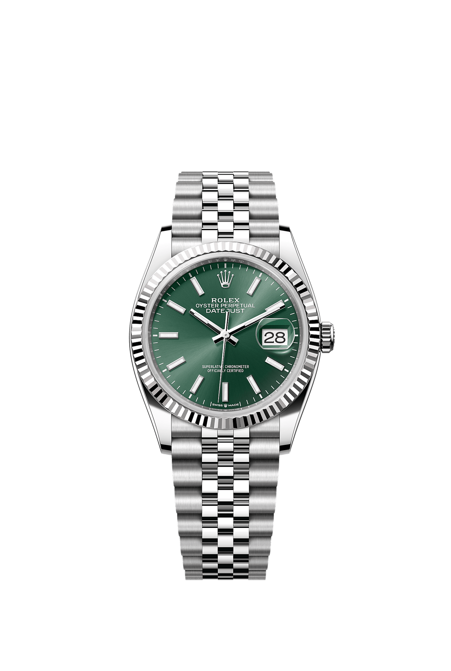 Datejust 36 36mm Oystersteel White Gold Bright Black Diamond Dial Diamond Bezel Oyster Bracelet Self-Winding Watch