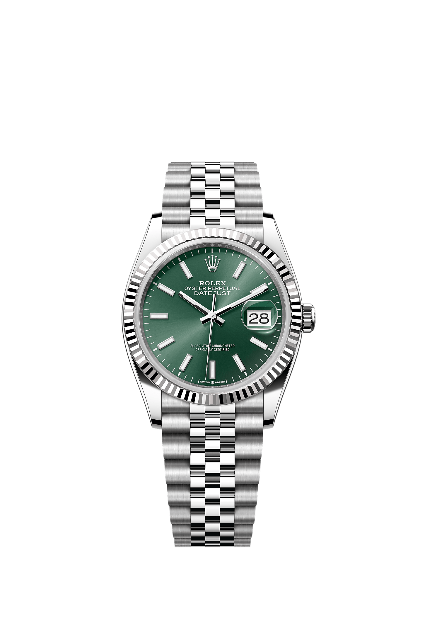 Datejust 36 36mm Oystersteel White Gold Bright Black Diamond Dial Diamond Bezel Oyster Bracelet Self-Winding Watch