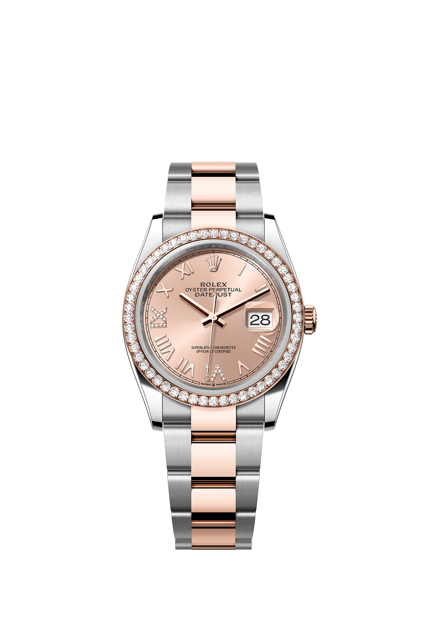 Datejust 36 36mm Oystersteel Everose Gold Rosé Diamond Dial Oyster Bracelet Self-Winding Watch