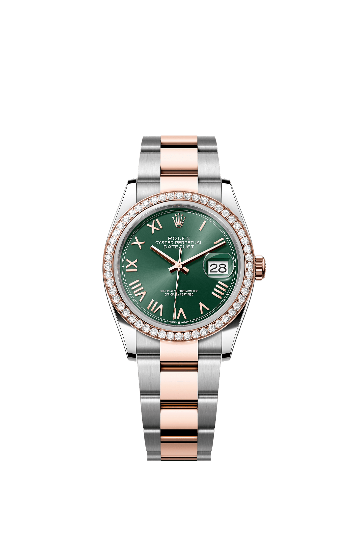Datejust 36 36mm Oystersteel Everose Gold Mint Green Dial Oyster Bracelet Self-Winding Watch