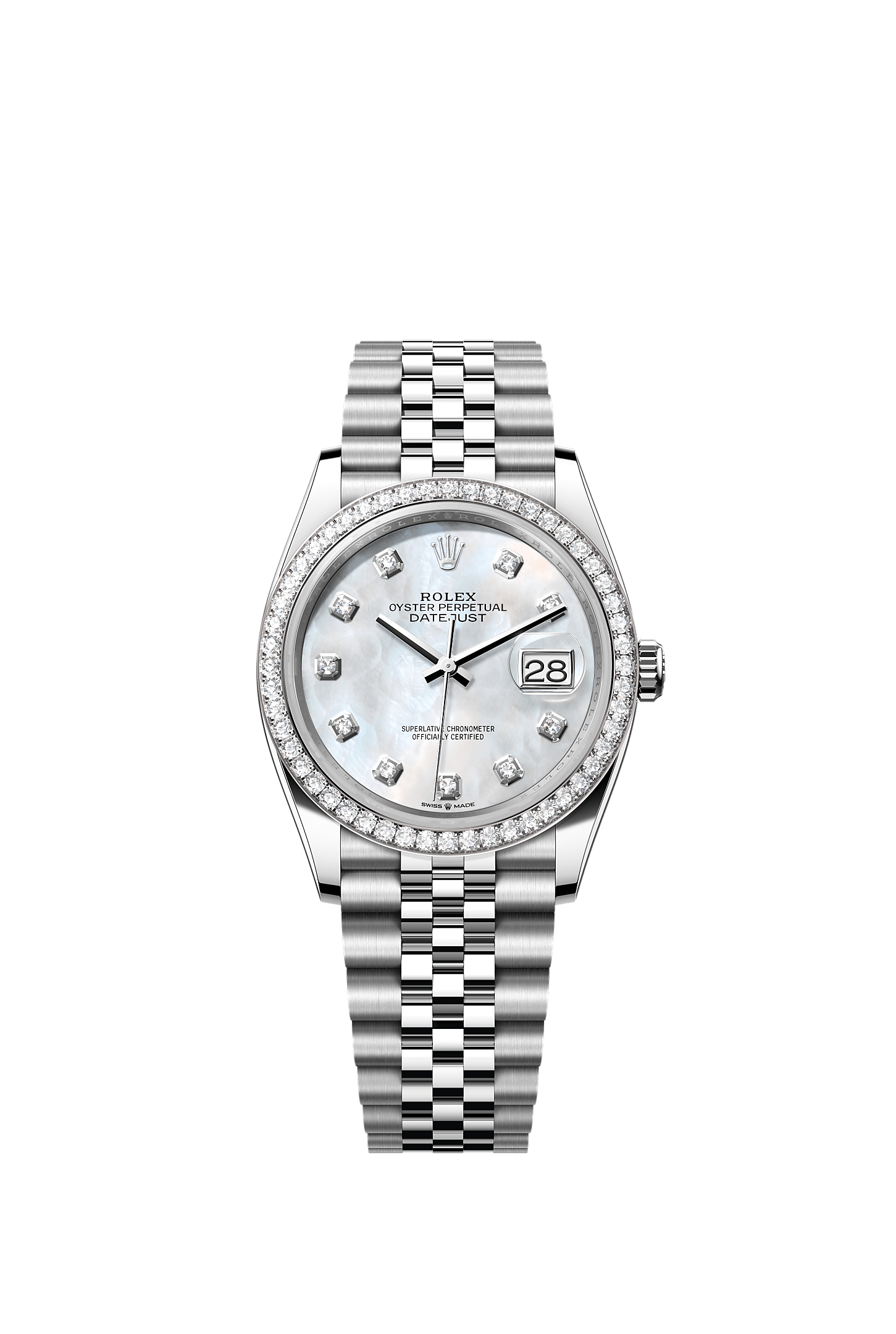 Datejust 36 Oystersteel White Gold Mother-Of-Pearl Diamond Dial Jubilee Bracelet 36mm Self-Winding Watch