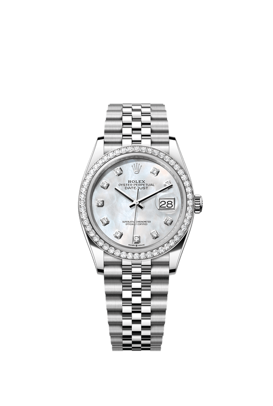 Datejust 36 Oystersteel White Gold Mother-Of-Pearl Diamond Dial Jubilee Bracelet 36mm Self-Winding Watch