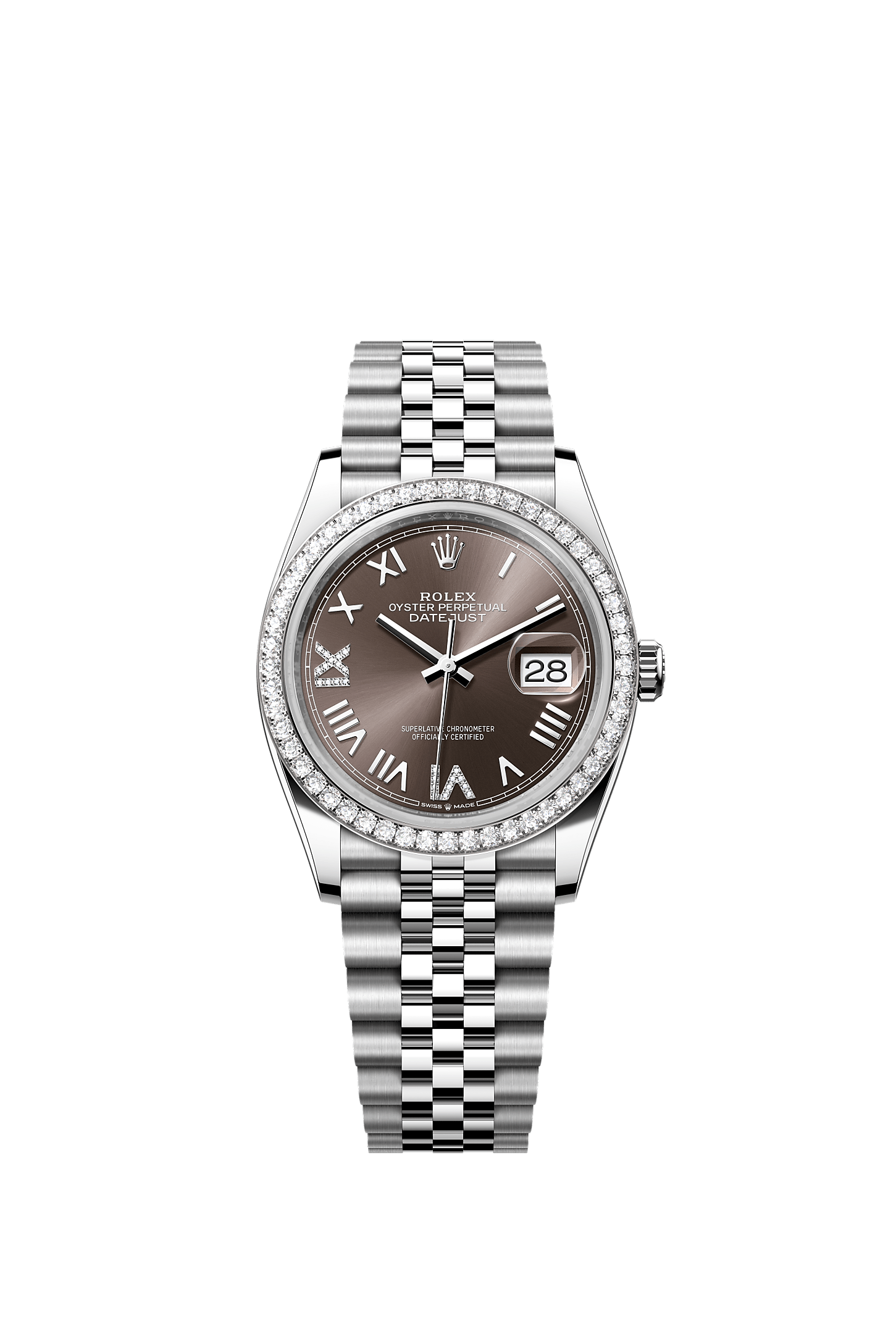 Datejust 36 36mm Oystersteel White Gold Dark Grey Diamond Dial Jubilee Bracelet Self-Winding Watch