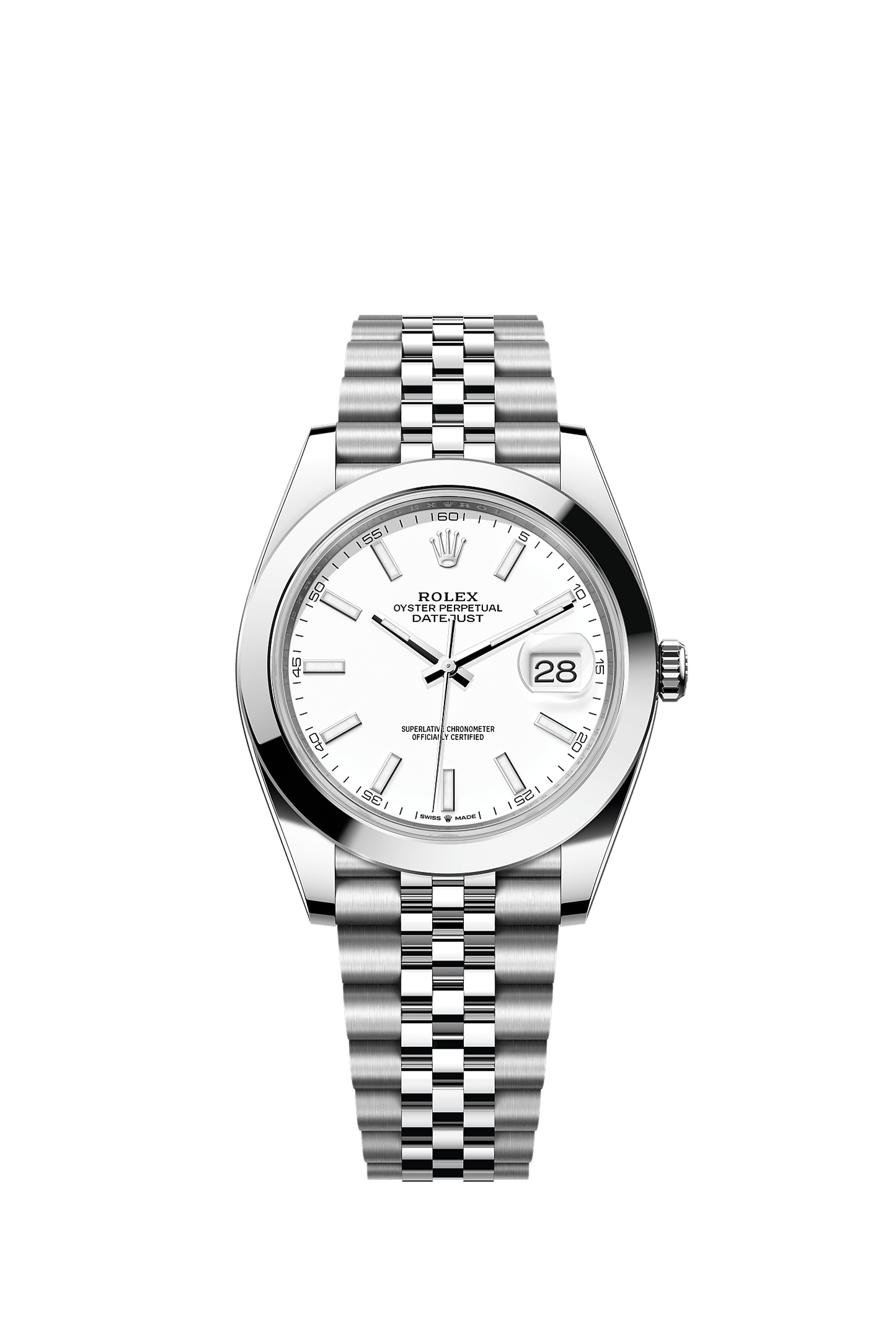 Datejust 41 41mm Oystersteel White Dial Smooth Bezel Jubilee Bracelet Self-Winding Watch