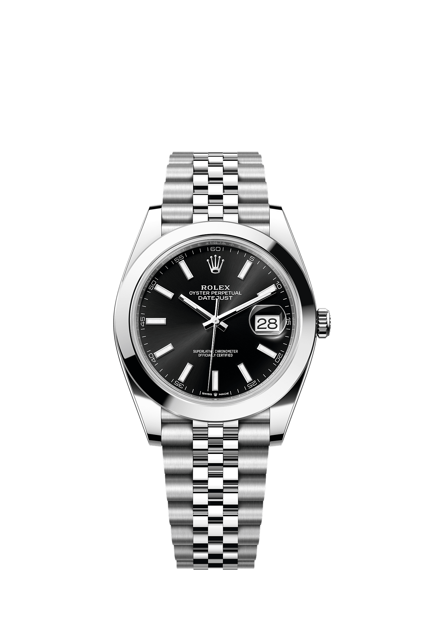 Datejust 41 41mm Oystersteel Bright Black Dial Jubilee Bracelet Self-Winding Watch