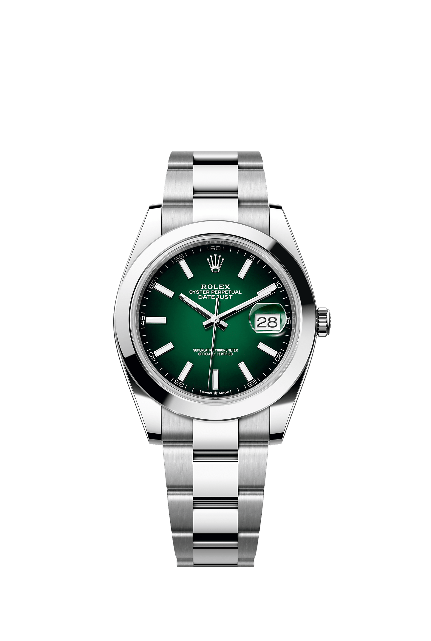 Datejust 41 41mm Oystersteel Green Ombré Dial Smooth Bezel Jubilee Bracelet Self-Winding Watch