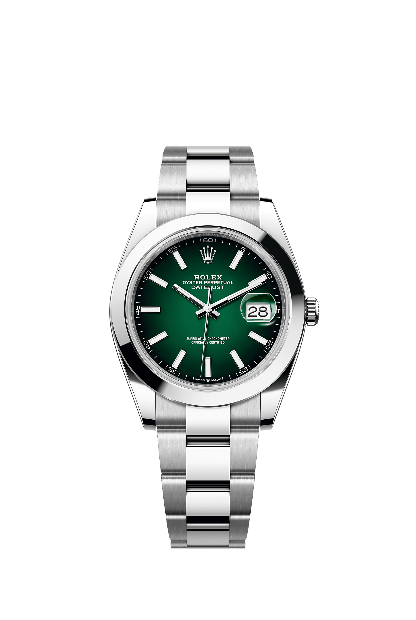 Datejust 41 41mm Oystersteel Green Ombré Dial Smooth Bezel Jubilee Bracelet Self-Winding Watch