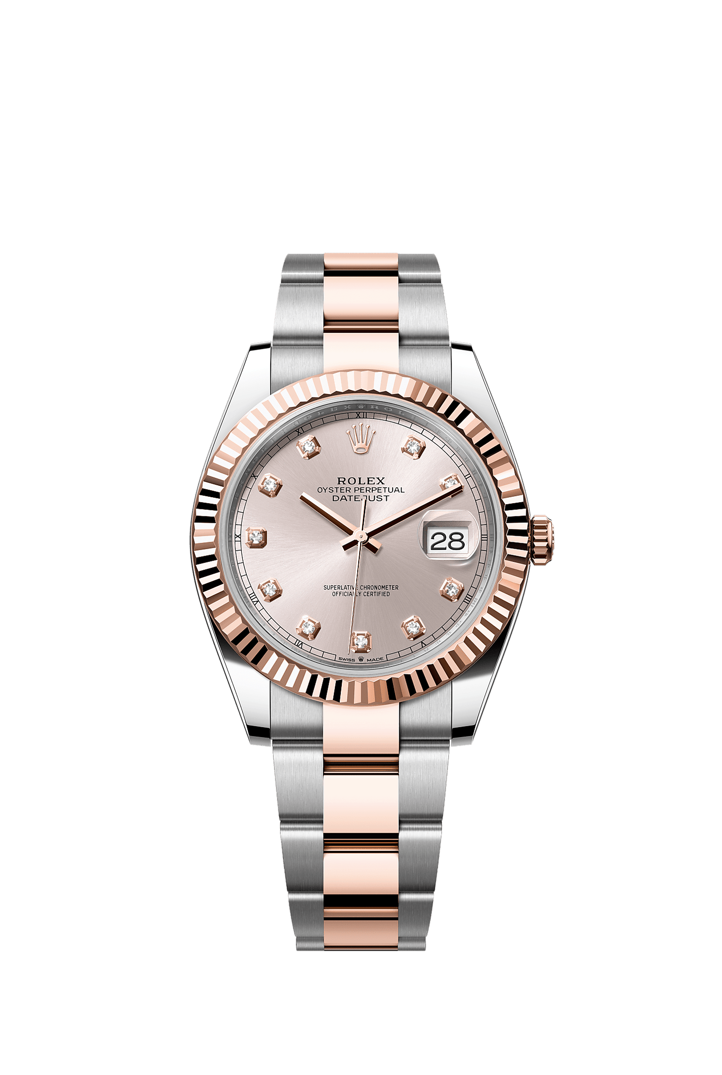 Datejust 41 41mm Oystersteel Everose Gold Sundust Diamond Dial Oyster Bracelet Self-Winding Watch