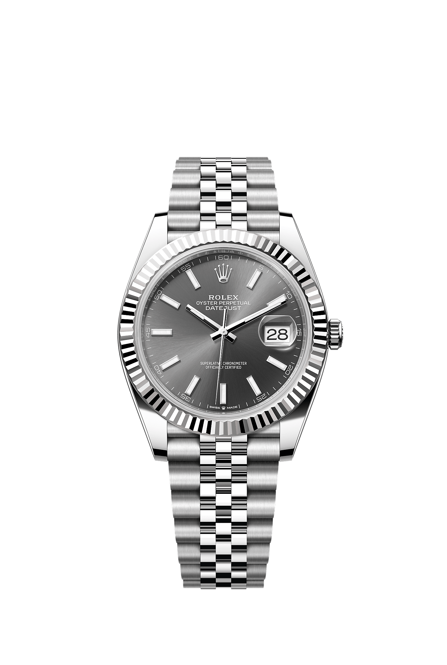 Datejust 41 41mm Oystersteel White Gold Slate Dial Jubilee Bracelet Self-Winding Watch
