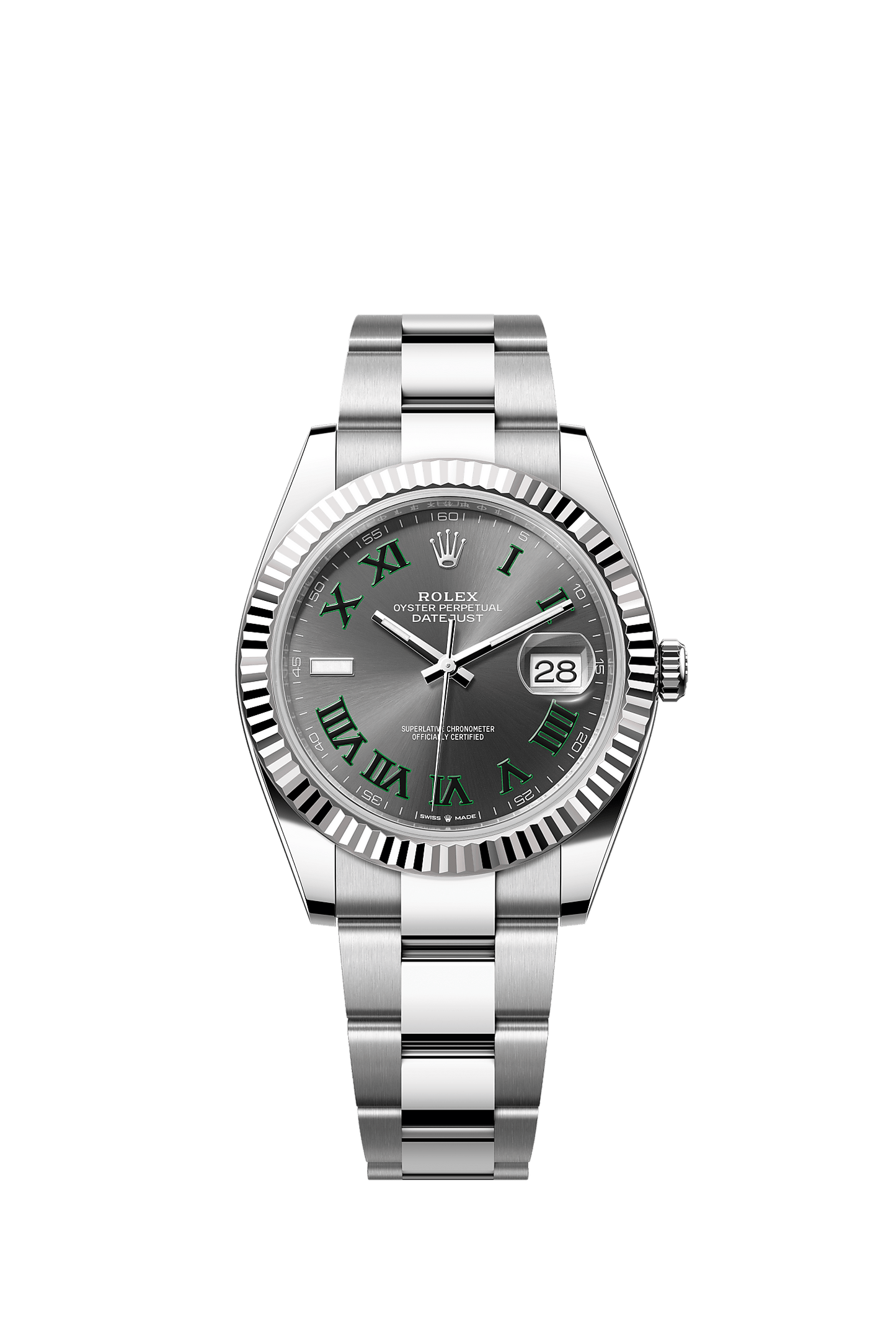 Datejust 41 41mm Oystersteel White Gold Slate Dial Oyster Bracelet Self-Winding Watch