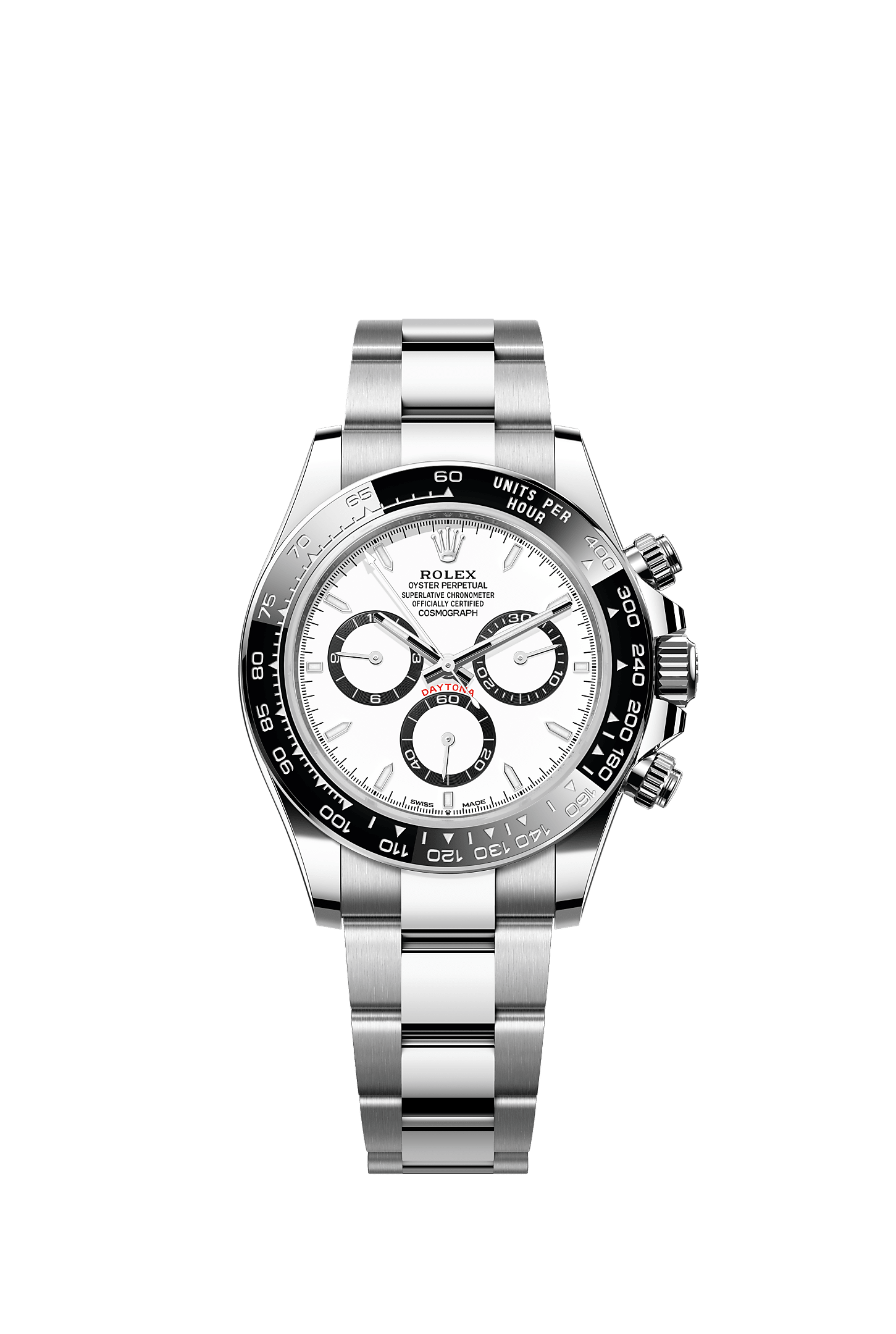 Cosmograph Daytona 40mm Oystersteel White Dial Black Counter Rings Oyster Bracelet Self-Winding Chronograph Watch