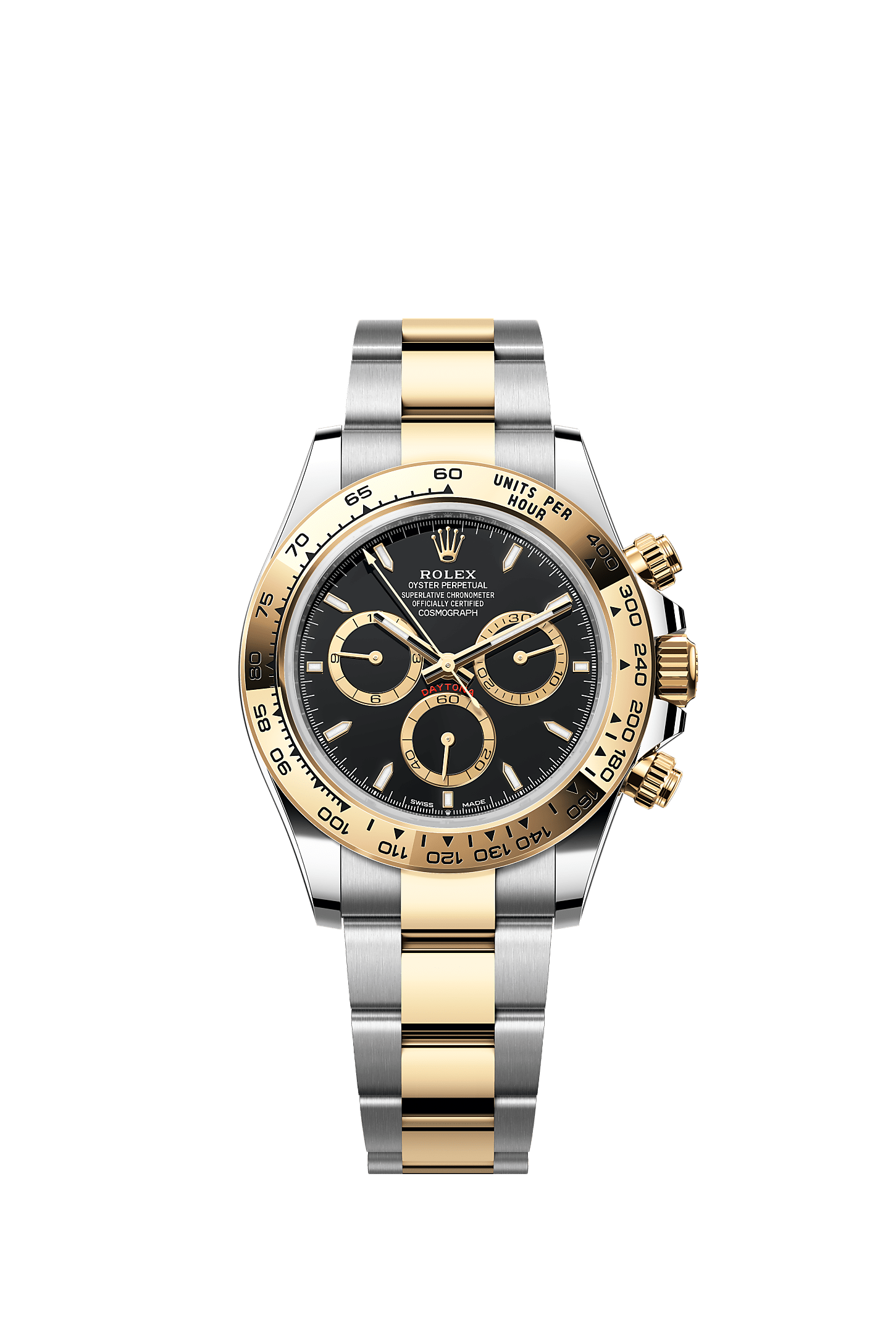 Cosmograph Daytona 40mm Oystersteel Yellow Gold Black Dial Oyster Bracelet Self-Winding Watch