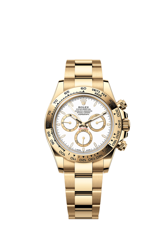 Cosmograph Daytona Oyster Chronograph Watch 40mm 18ct Yellow Gold White Dial
