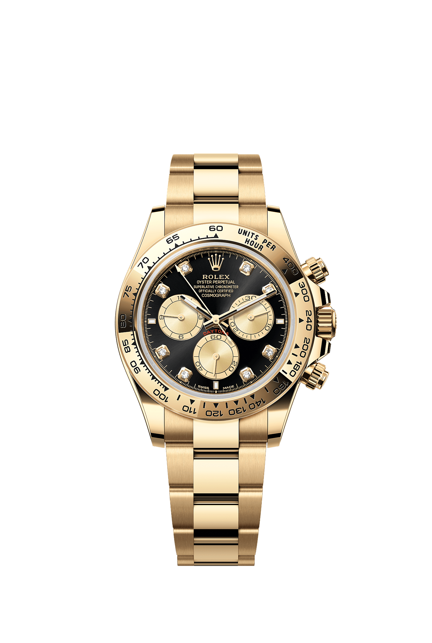 Cosmograph Daytona Oyster Chronograph Watch 40mm 18ct Yellow Gold Bright Black Golden Diamond Dial