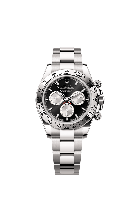 Cosmograph Daytona Oyster Chronograph Watch 40mm 18ct White Gold Bright Black Steel Dial
