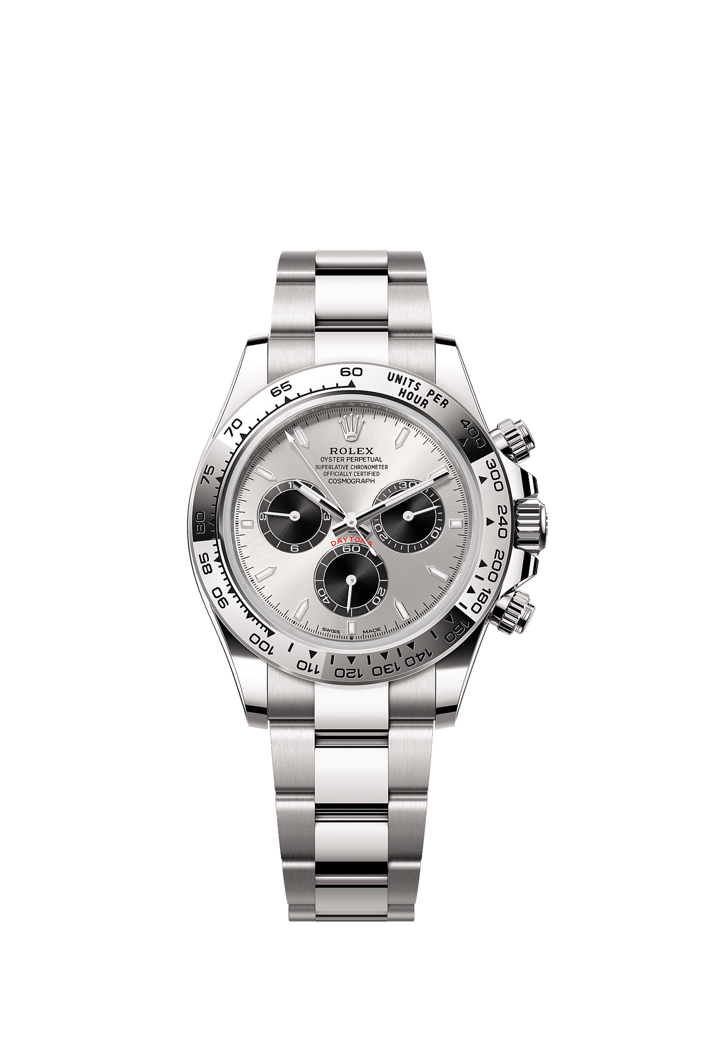 Cosmograph Daytona Oyster Chronograph Watch 40mm 18ct White Gold Steel Bright Black Dial