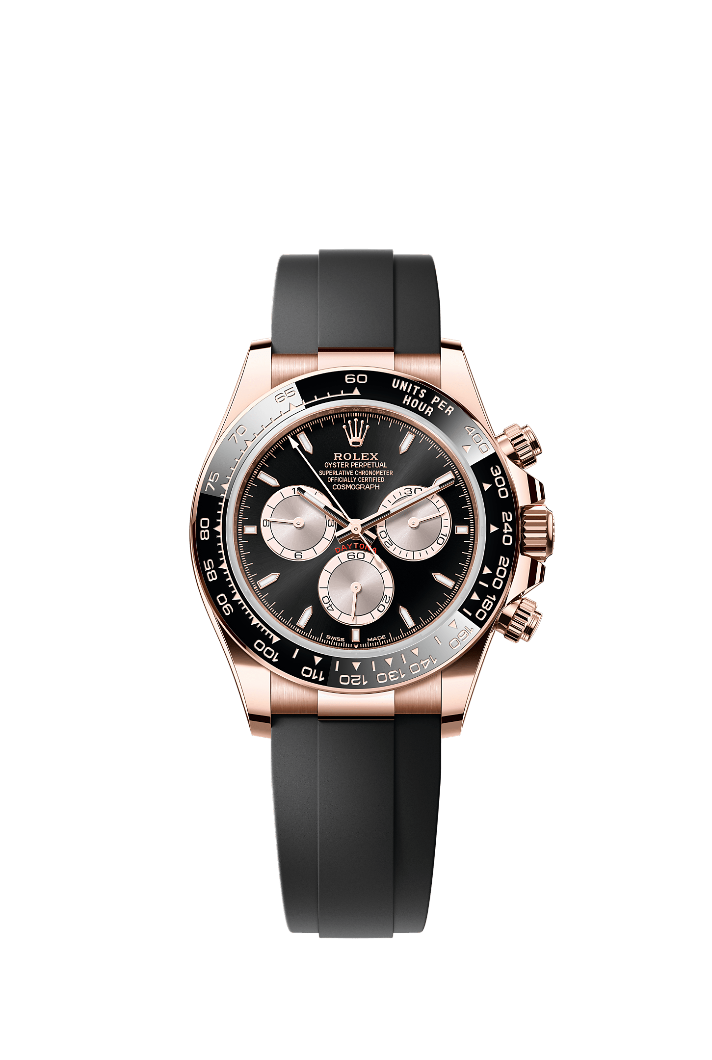 Cosmograph Daytona Oyster Chronograph Watch 40mm 18ct Everose Gold Bright Black Sundust Dial