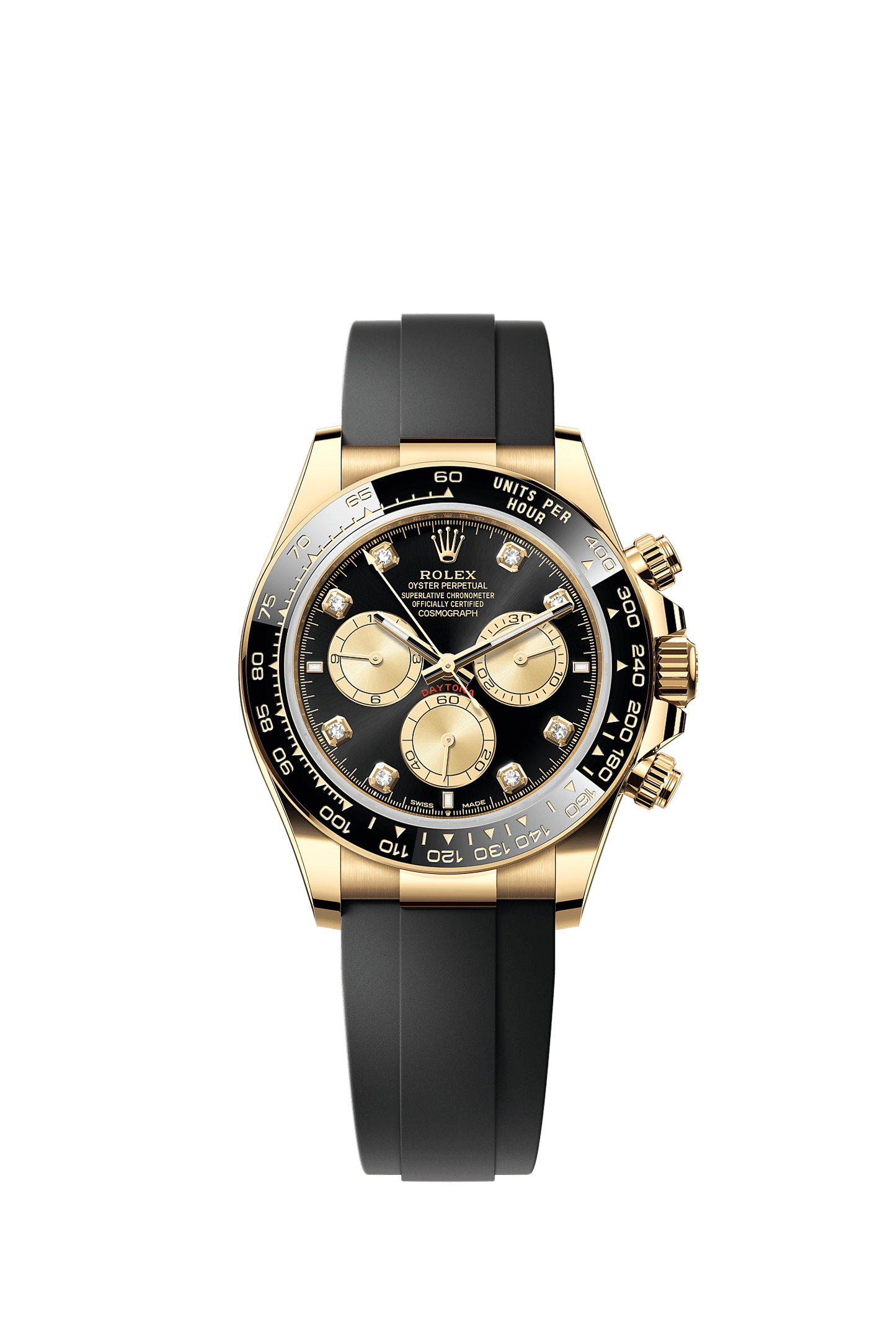 Cosmograph Daytona Oyster Chronograph Watch 40mm 18ct Yellow Gold Bright Black Diamond Dial