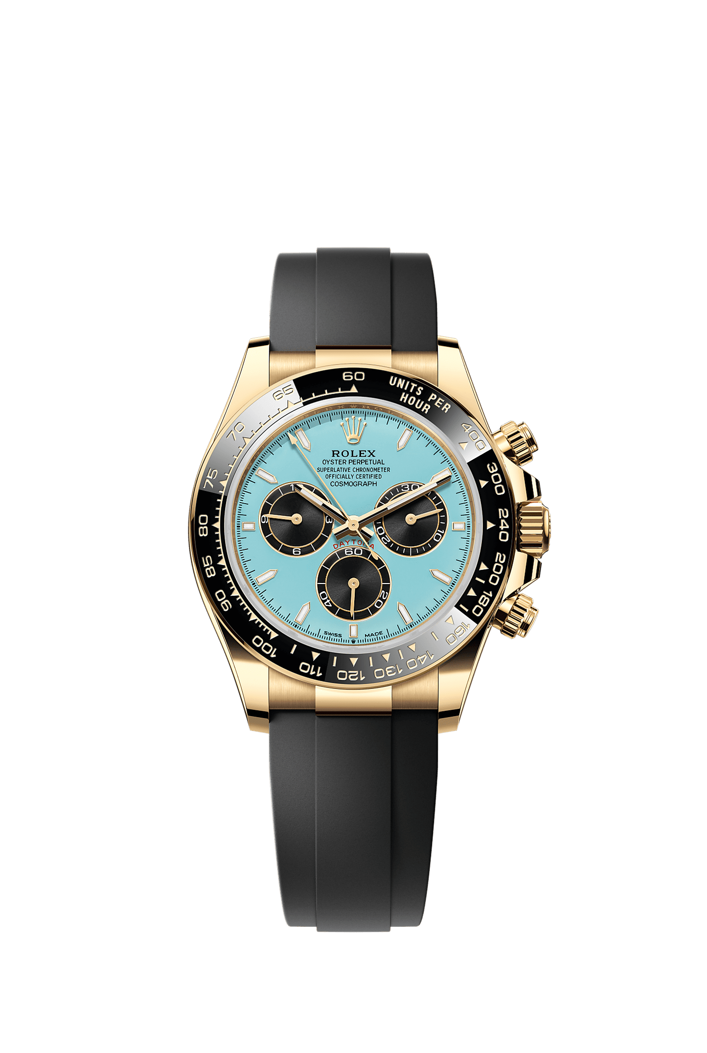 Cosmograph Daytona Oyster Chronograph Watch 40mm 18ct Yellow Gold Turquoise Blue Black Dial