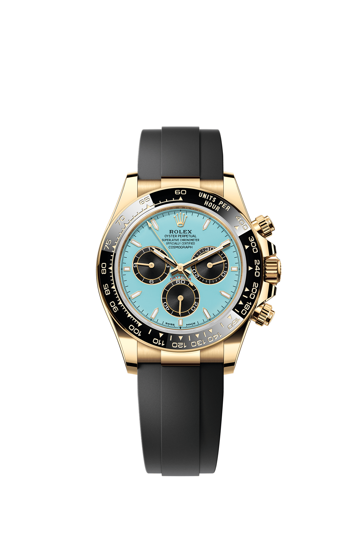 Cosmograph Daytona Oyster Chronograph Watch 40mm 18ct Yellow Gold Turquoise Blue Black Dial