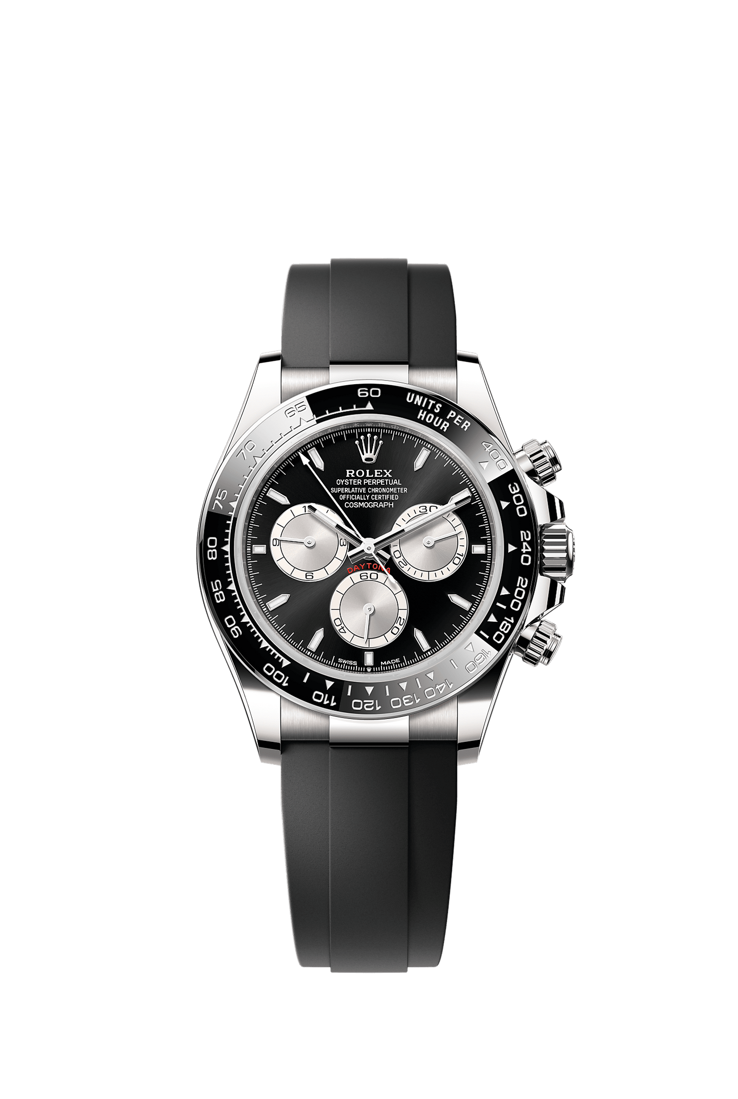 Cosmograph Daytona Oyster Chronograph Watch 40mm 18ct White Gold Bright Black Steel Dial