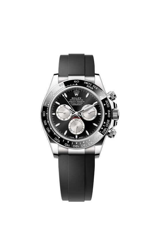Cosmograph Daytona Oyster Chronograph Watch 40mm 18ct White Gold Bright Black Steel Dial