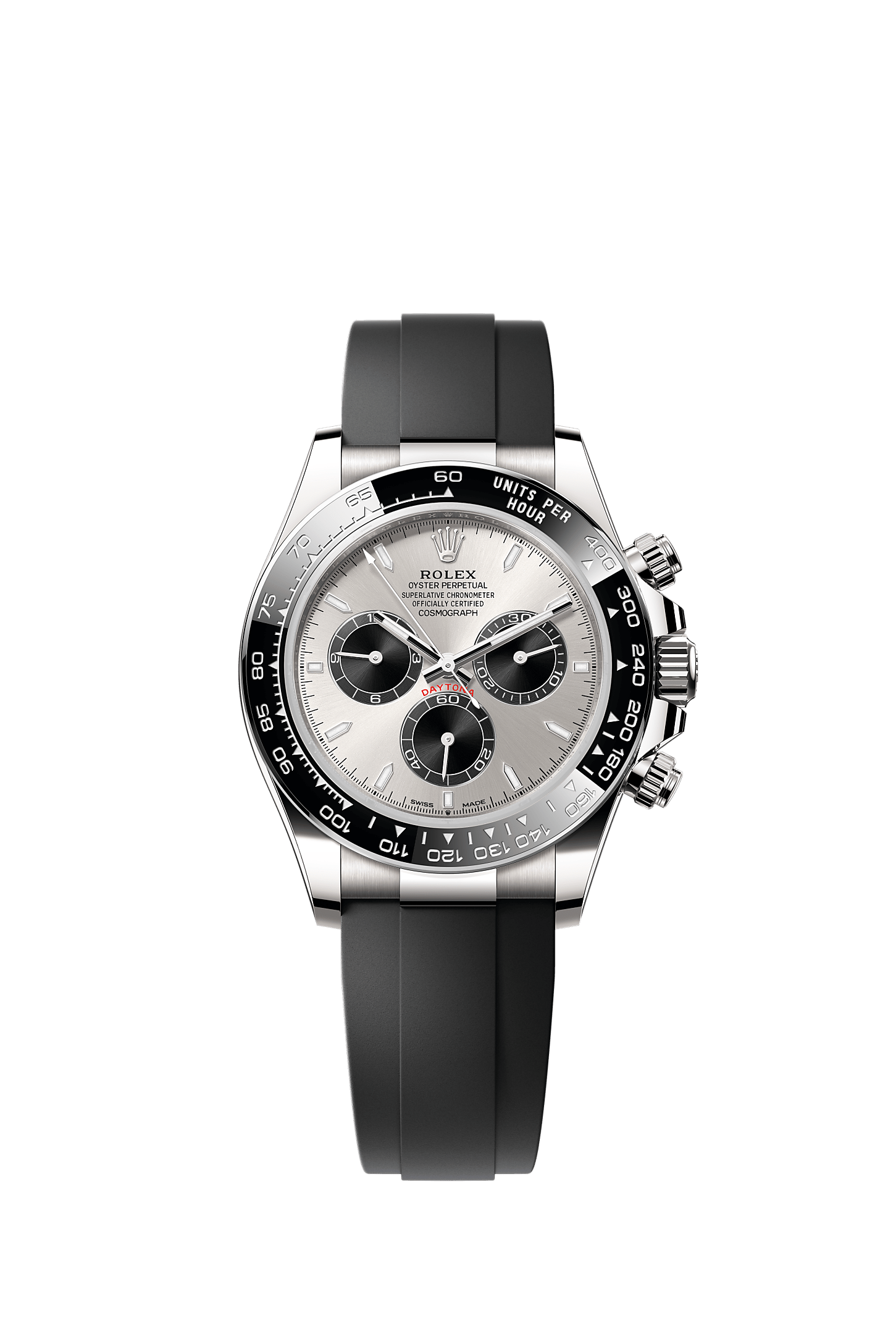 Cosmograph Daytona Oyster Chronograph Watch 40mm 18ct White Gold Bright Black Steel Dial