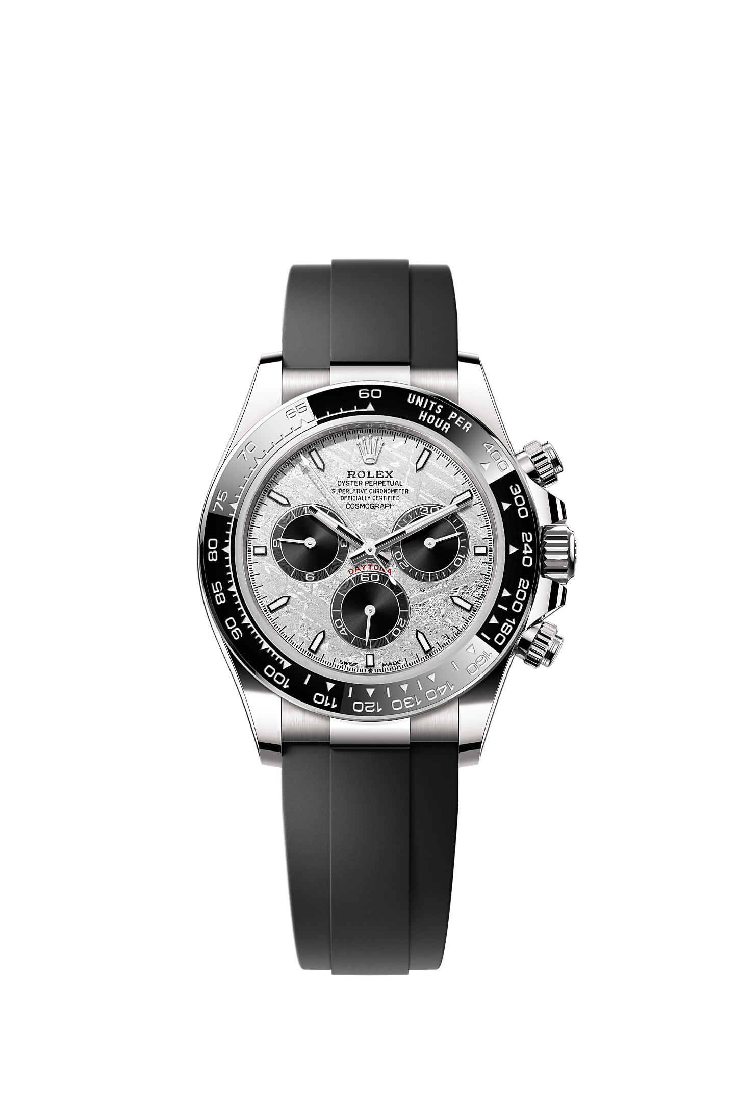 Cosmograph Daytona Oyster Chronograph Watch 40mm 18ct White Gold Meteorite Black Dial