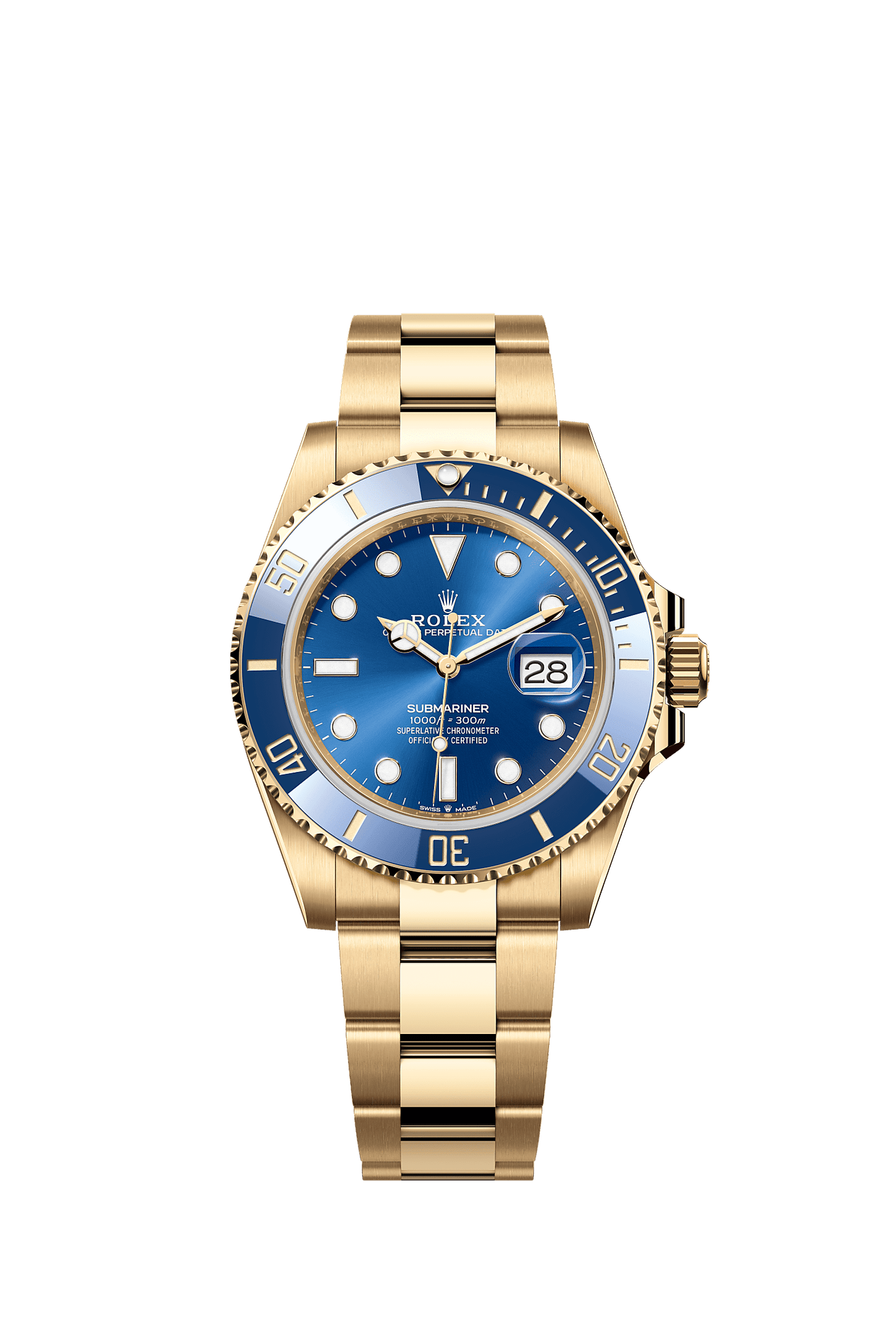 Submariner Date Oyster Chronometer Watch 41mm 18ct Yellow Gold Blue Dial Oyster Bracelet