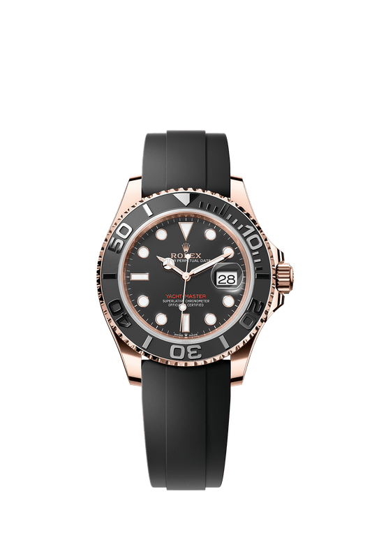 Yacht-Master 40 Oyster Chronometer Watch 40mm 18ct Everose Gold Intense Black Dial Oysterflex Bracelet