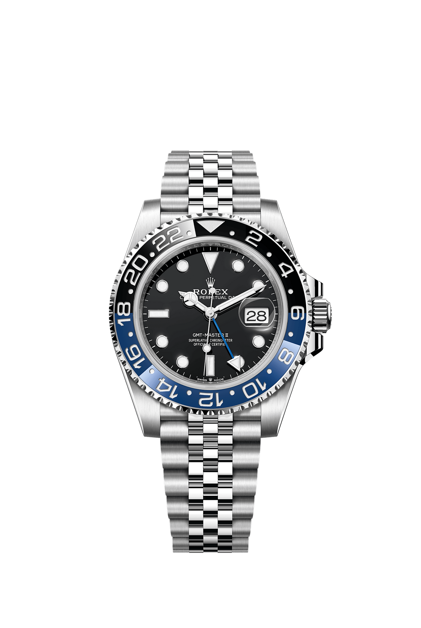 GMT-Master II 40mm Oystersteel Black Dial Blue Black Cerachrom Bezel Jubilee Bracelet Self-Winding Watch