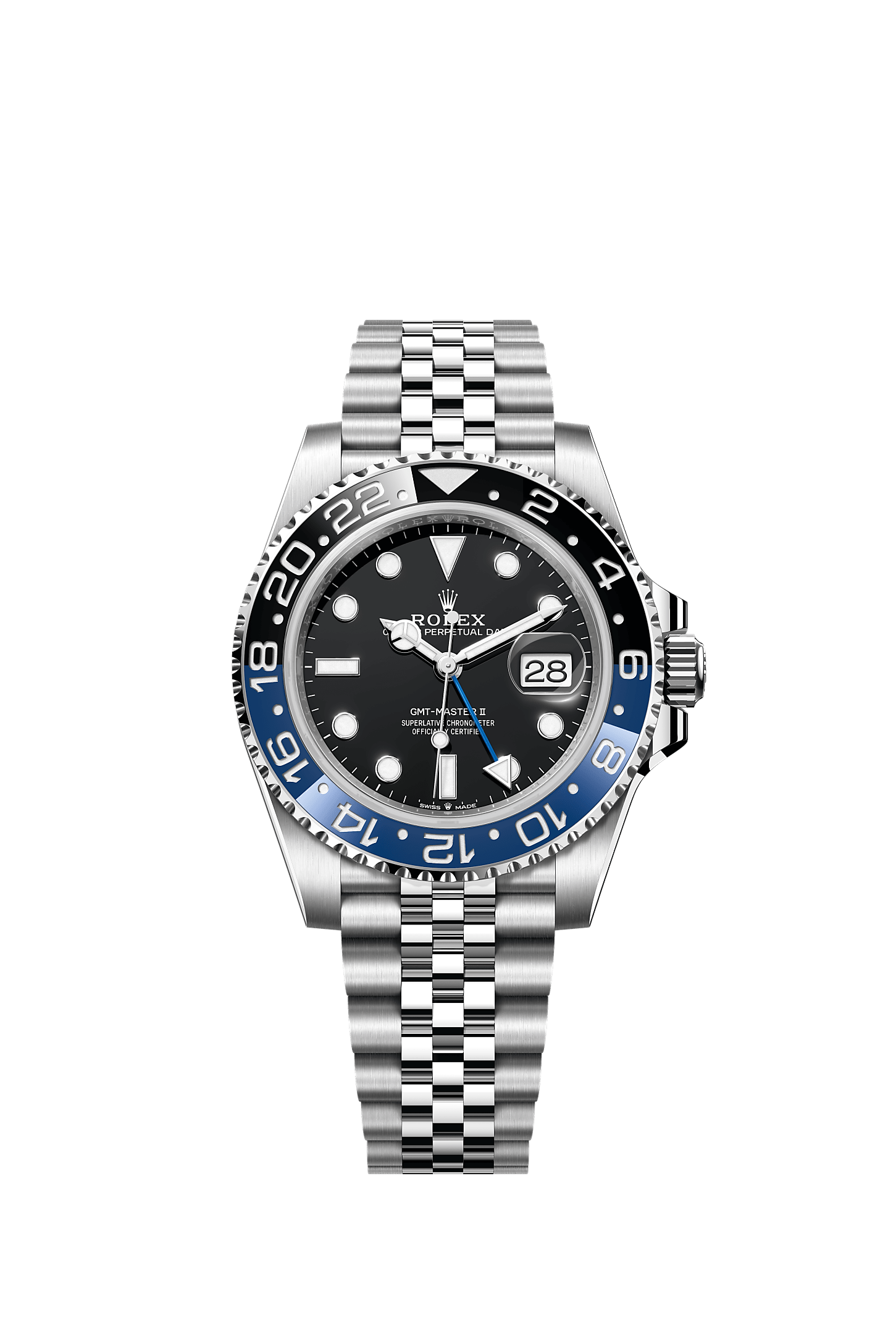 GMT-Master II 40mm Oystersteel Black Dial Blue Black Cerachrom Bezel Jubilee Bracelet Self-Winding Watch