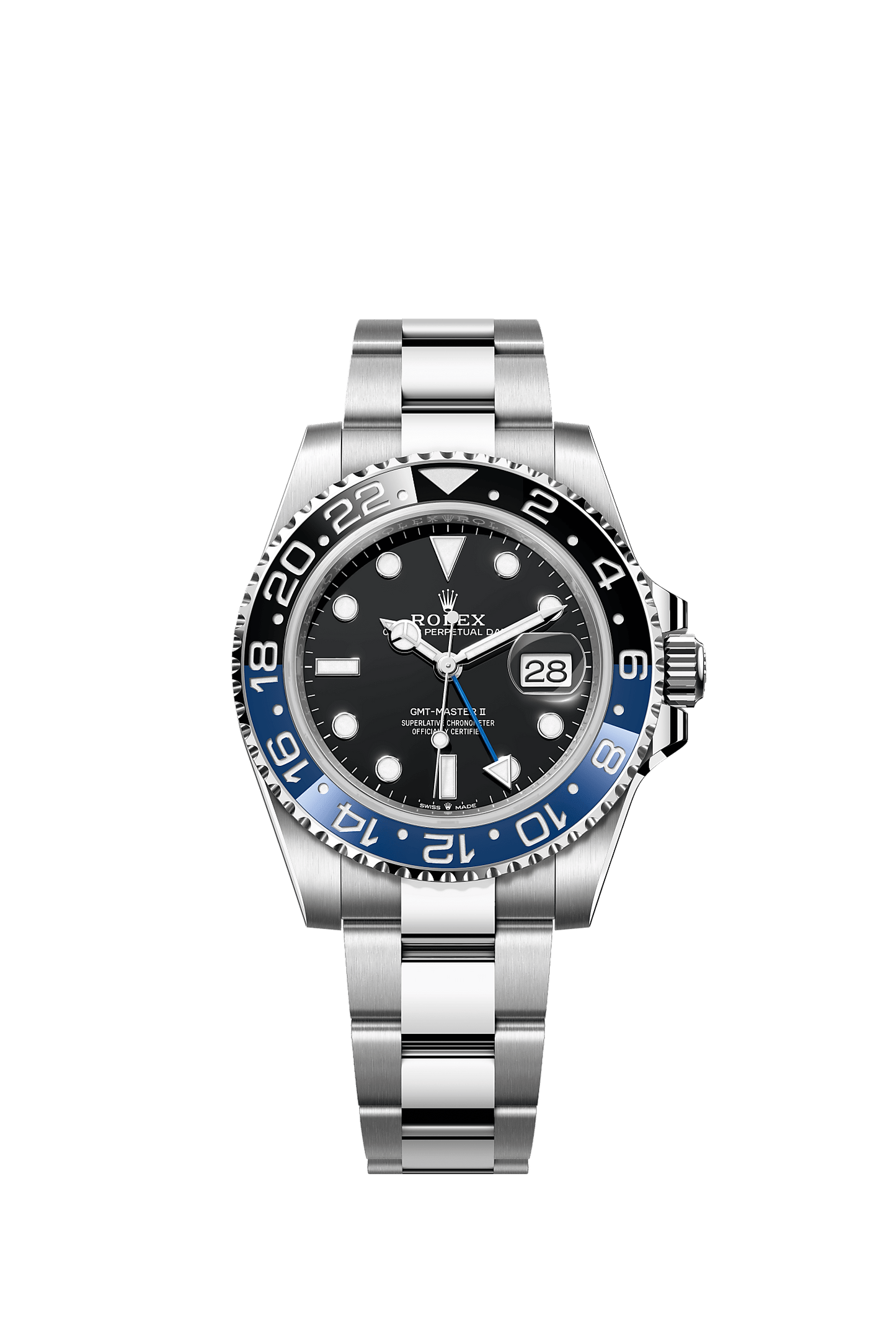 GMT-Master II 40mm Oystersteel Black Dial Blue Black Cerachrom Bezel Oyster Bracelet Self-Winding Watch