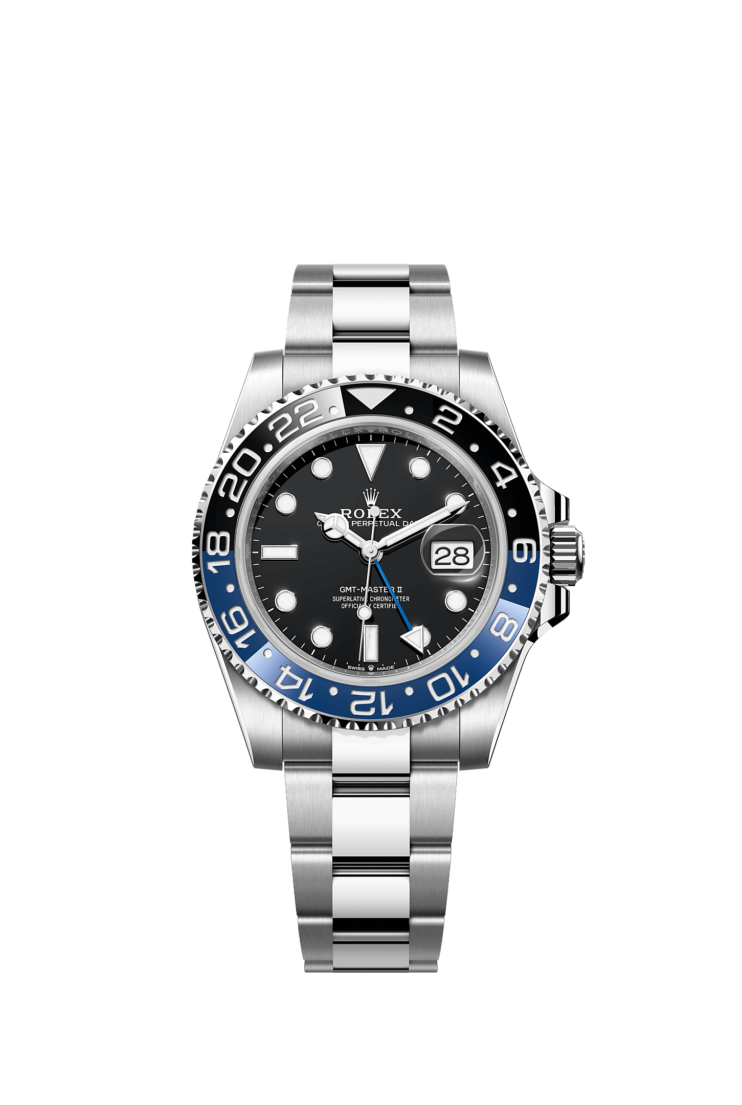 GMT-Master II 40mm Oystersteel Black Dial Blue Black Cerachrom Bezel Oyster Bracelet Self-Winding Watch