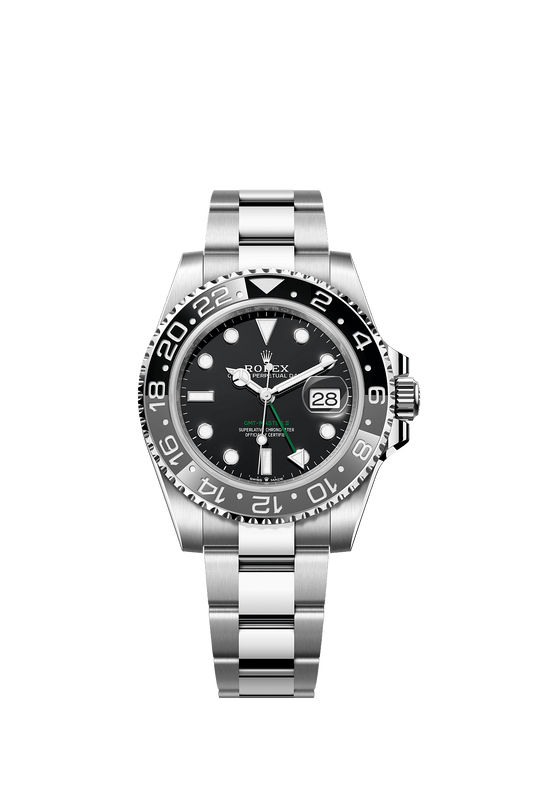 ساعة GMT-Master II بقطر 40 مم من الـ Oystersteel، ميناء أسود وسوار Oyster، ذاتية التعبئة