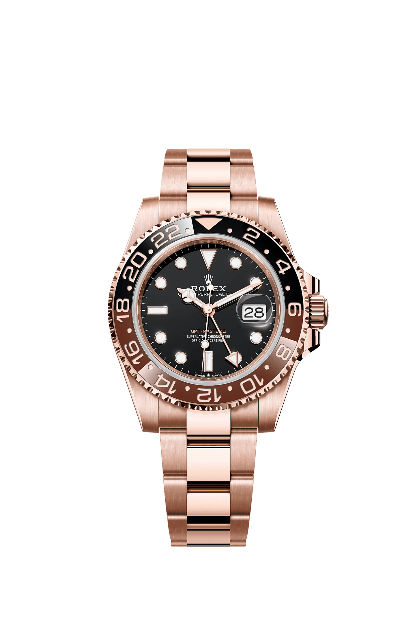 GMT-Master II Oyster Chronometer Watch 40mm 18ct Everose Gold Black Dial Oyster Bracelet