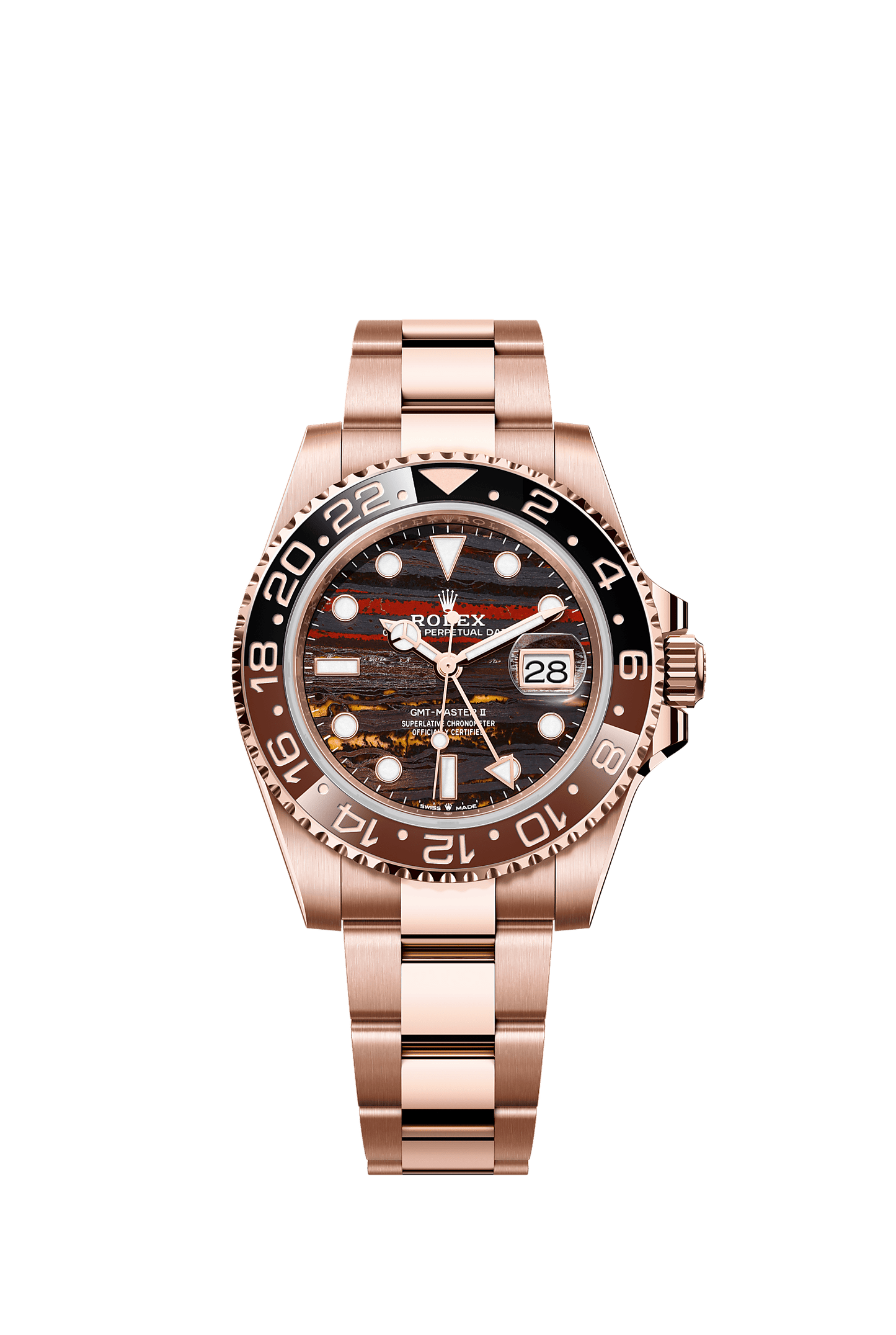 GMT-Master II Oyster Chronometer Watch 40mm 18ct Everose Gold Tiger Iron Dial Oyster Bracelet