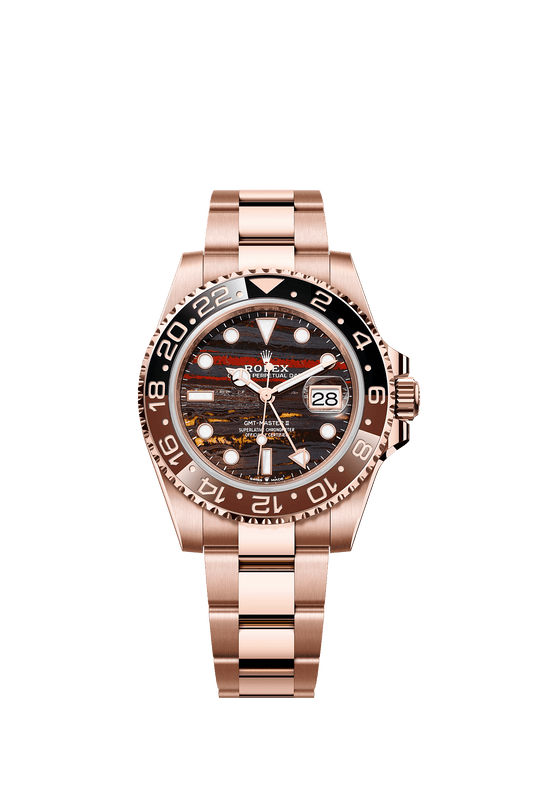 GMT-Master II Oyster Chronometer Watch 40mm 18ct Everose Gold Tiger Iron Dial Oyster Bracelet
