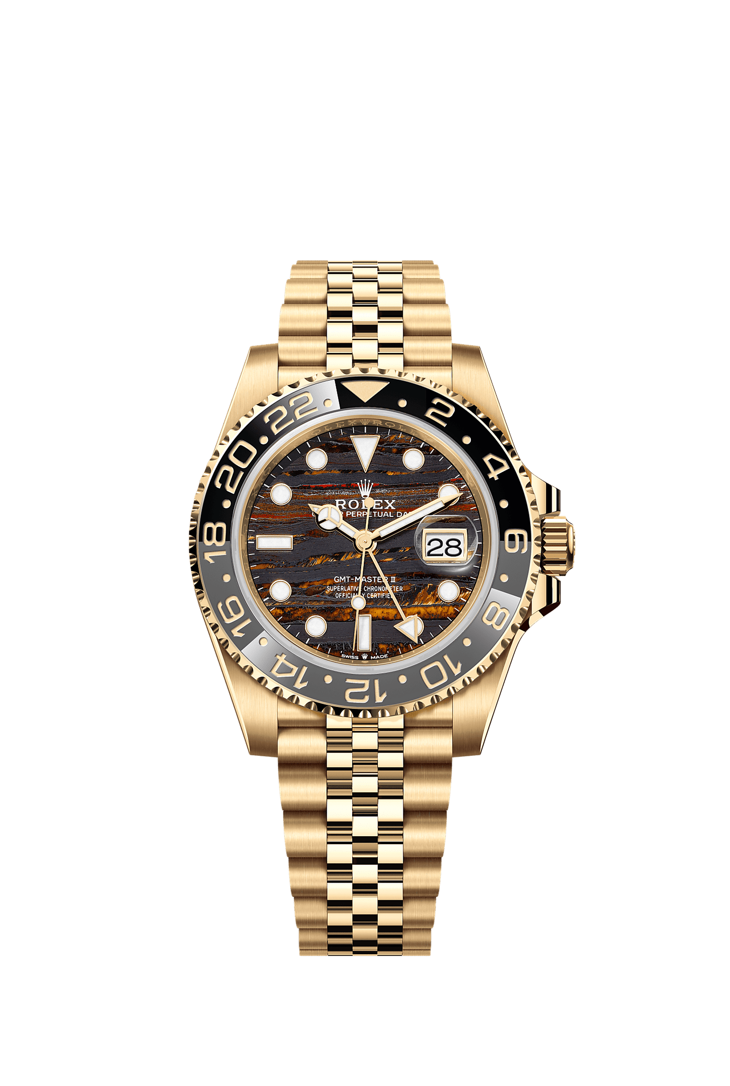 GMT-Master II Oyster Chronometer Watch 40mm 18ct Yellow Gold Tiger Iron Dial Jubilee Bracelet
