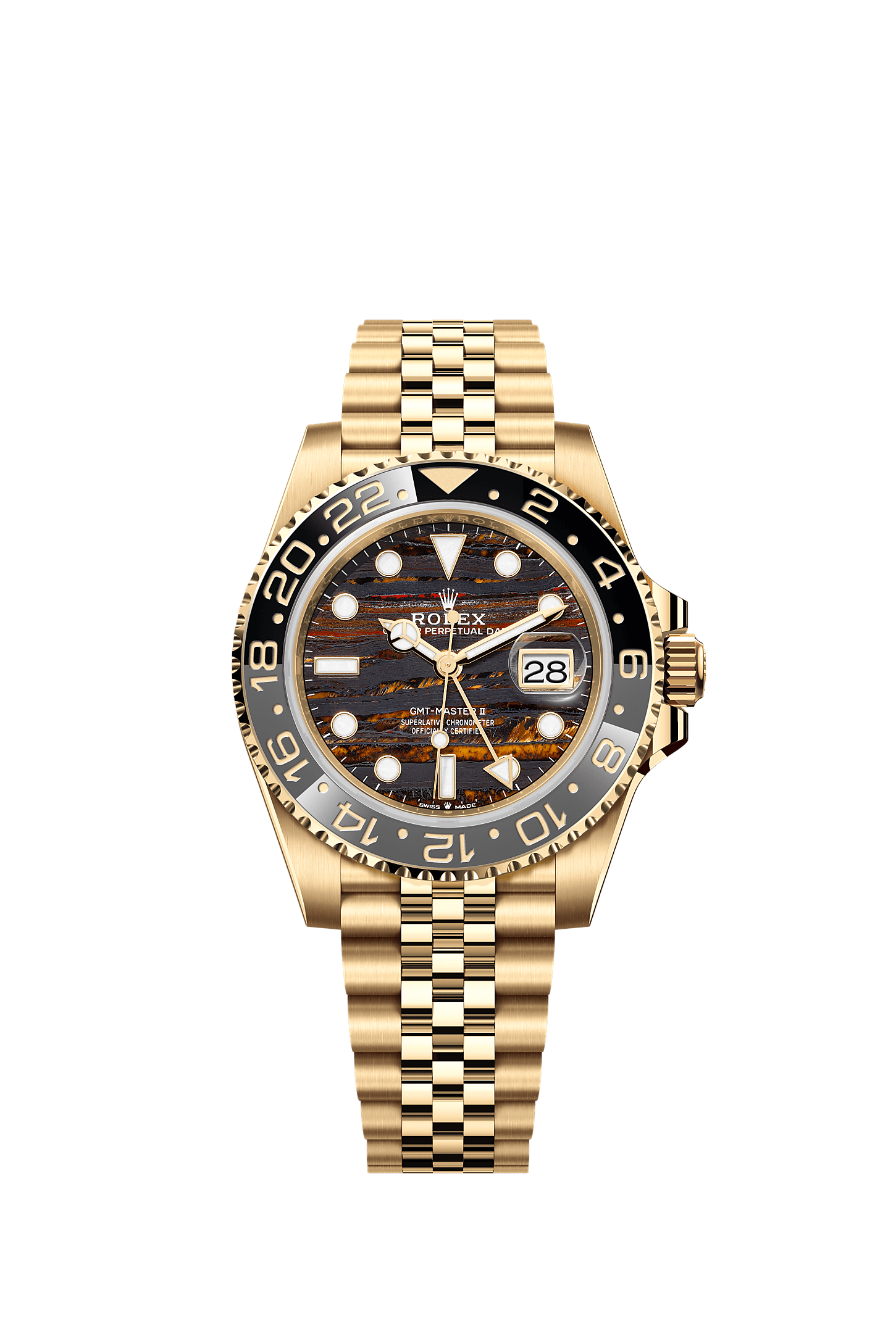 GMT-Master II Oyster Chronometer Watch 40mm 18ct Yellow Gold Tiger Iron Dial Jubilee Bracelet