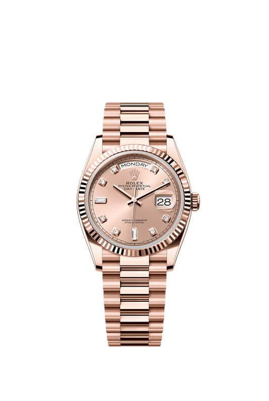 Day-Date 36 Oyster Perpetual Chronometer Watch 36mm 18ct Everose Gold Rosé Diamond Dial President Bracelet