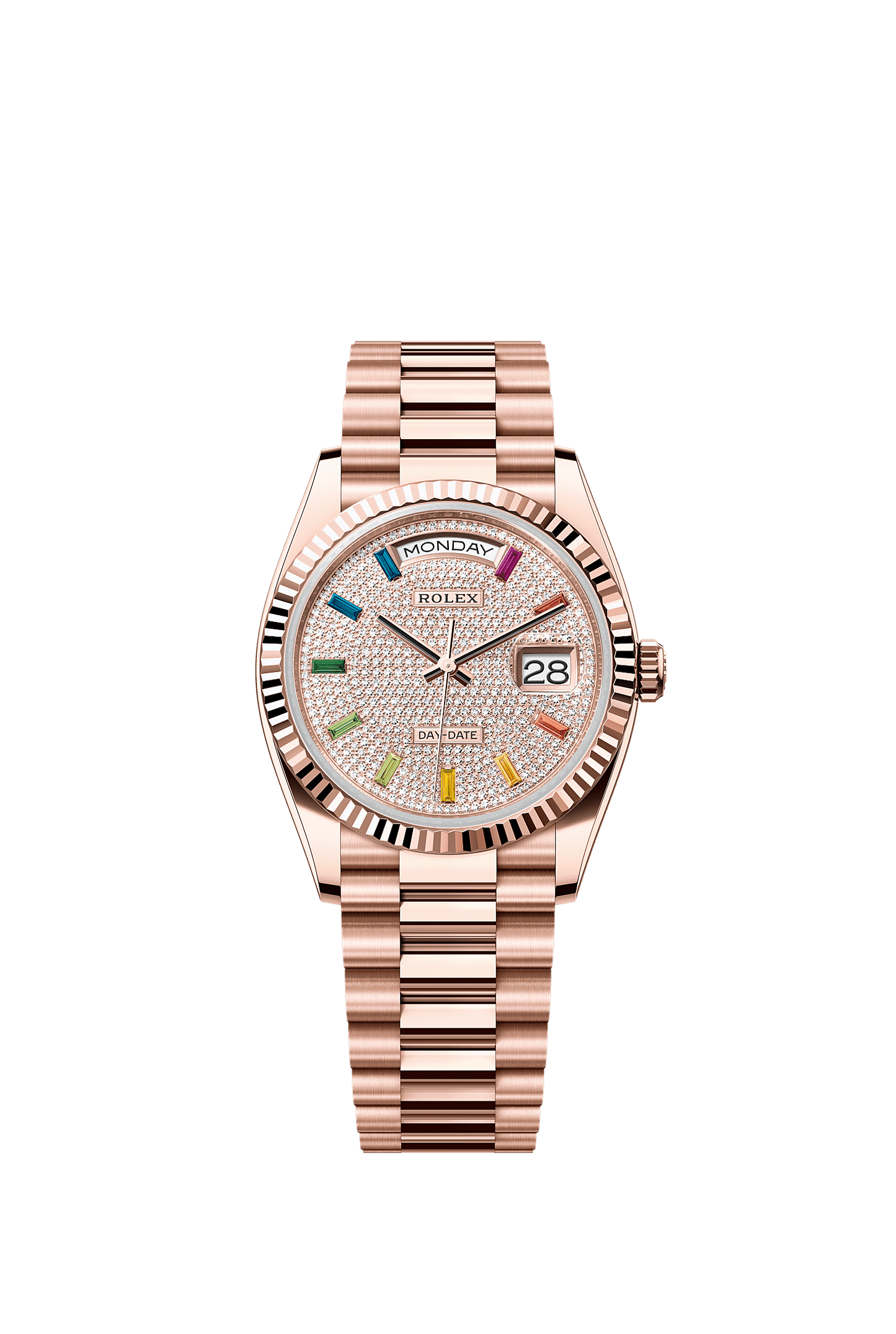 Day-Date 36 Oyster Perpetual Chronometer Watch 36mm 18ct Everose Gold Diamond-Paved Dial President Bracelet