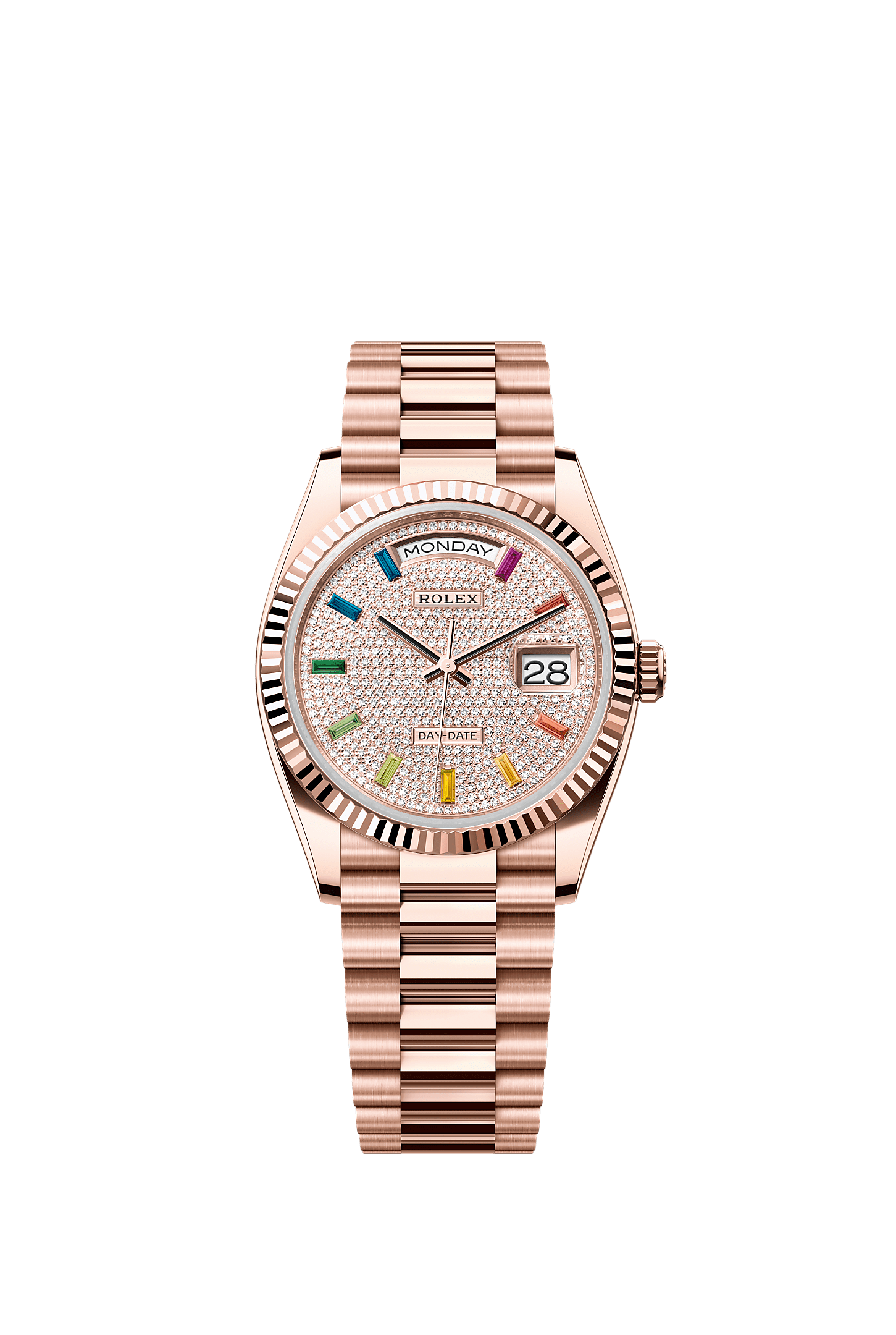 Day-Date 36 Oyster Perpetual Chronometer Watch 36mm 18ct Everose Gold Diamond-Paved Dial President Bracelet