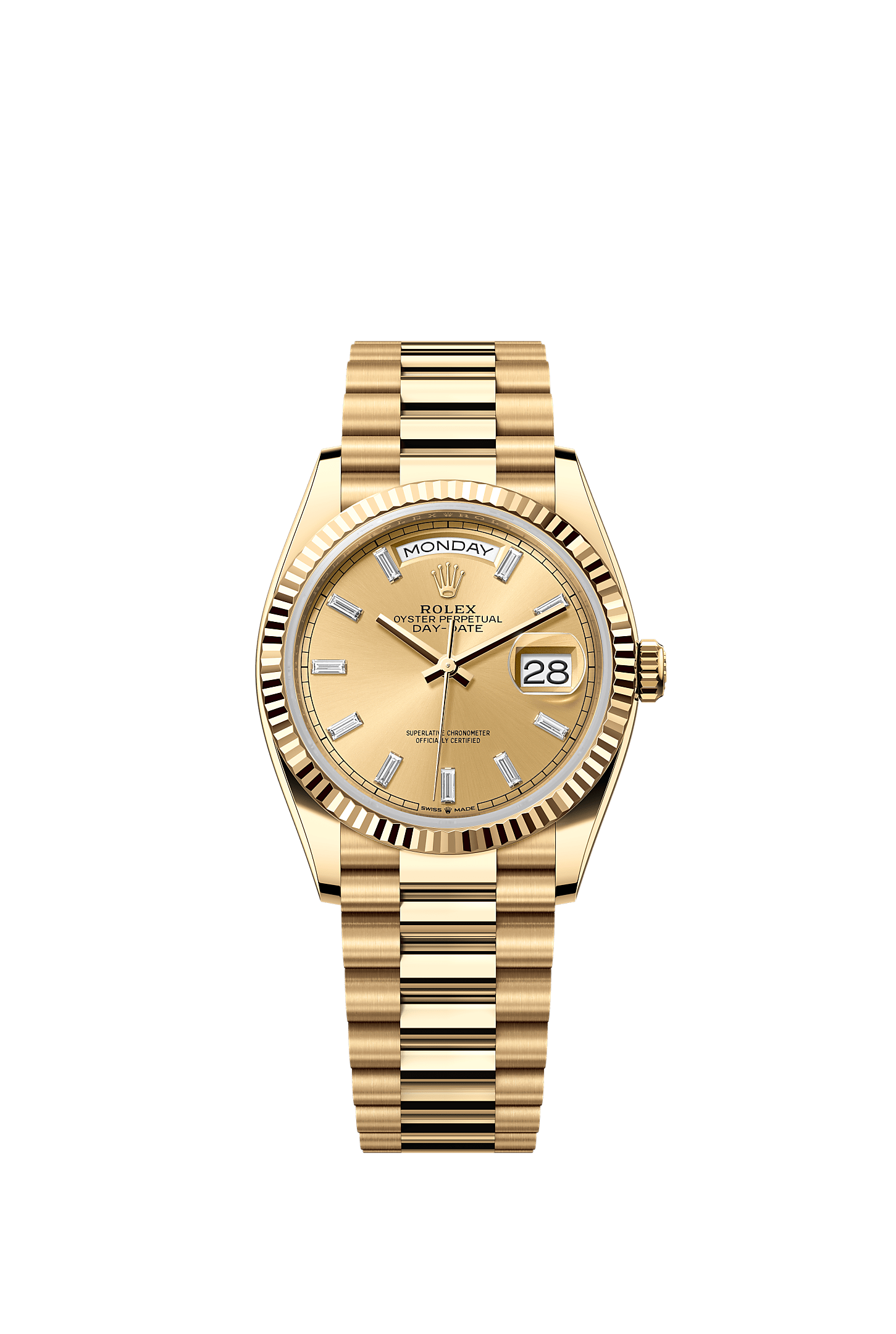 Day-Date 36 Oyster Perpetual Chronometer Watch 36mm 18ct Yellow Gold Champagne Diamond Dial President Bracelet