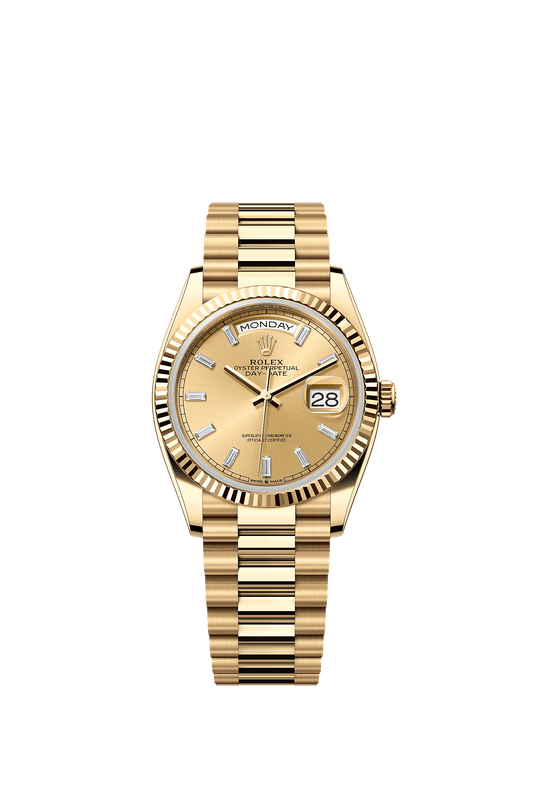 Day-Date 36 Oyster Perpetual Chronometer Watch 36mm 18ct Yellow Gold Champagne Diamond Dial President Bracelet