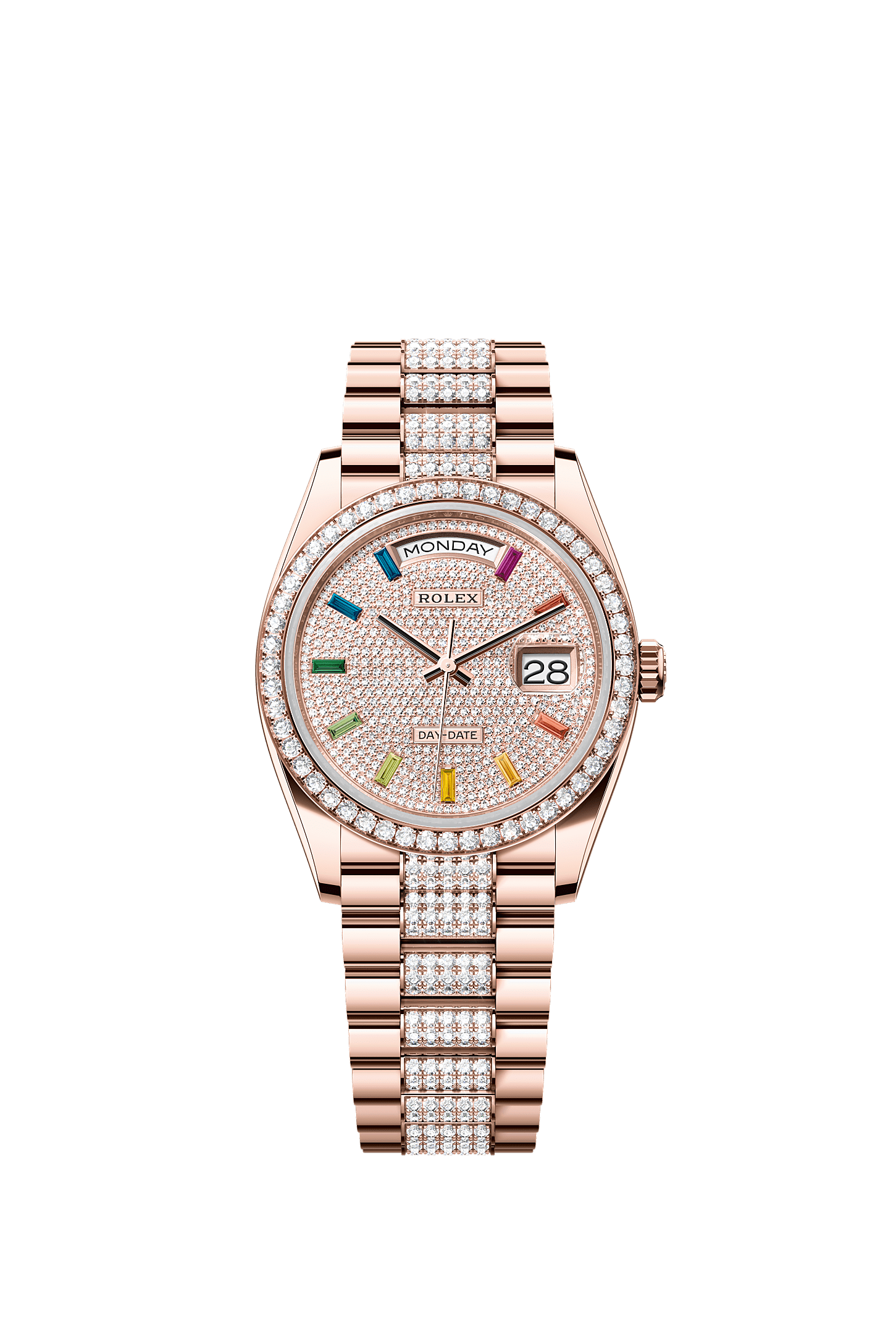 Day-Date 36 Oyster Perpetual Chronometer Watch 36mm 18ct Everose Gold Diamond-Paved Dial President Bracelet
