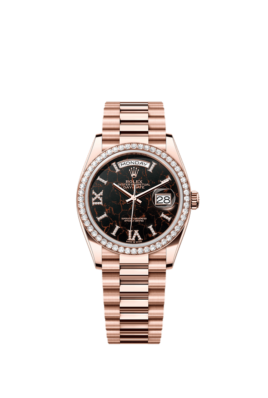 Day-Date 36 Oyster Perpetual Chronometer Watch 36mm 18ct Everose Gold Eisenkiesel Diamond Dial President Bracelet